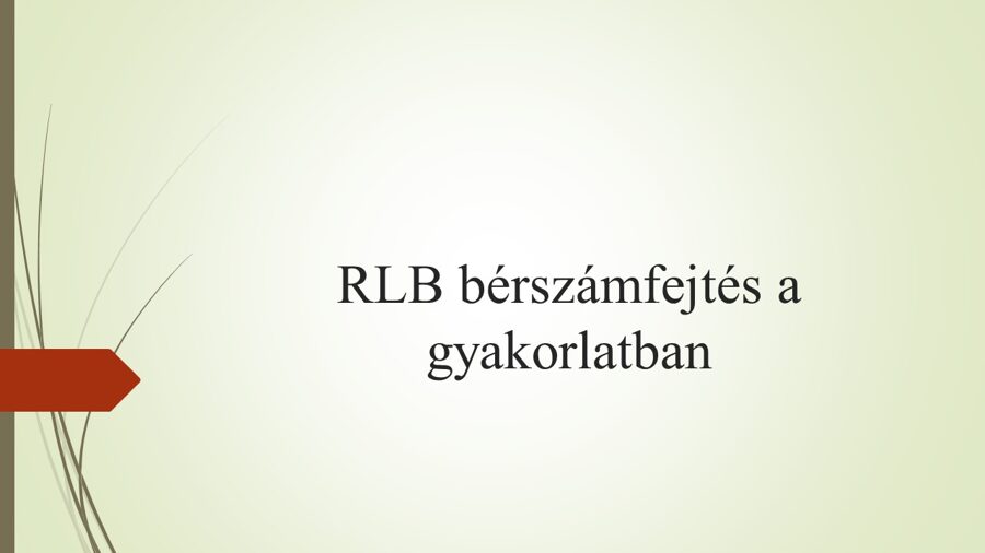 RLB bérszámfejtés a gyakorlatban